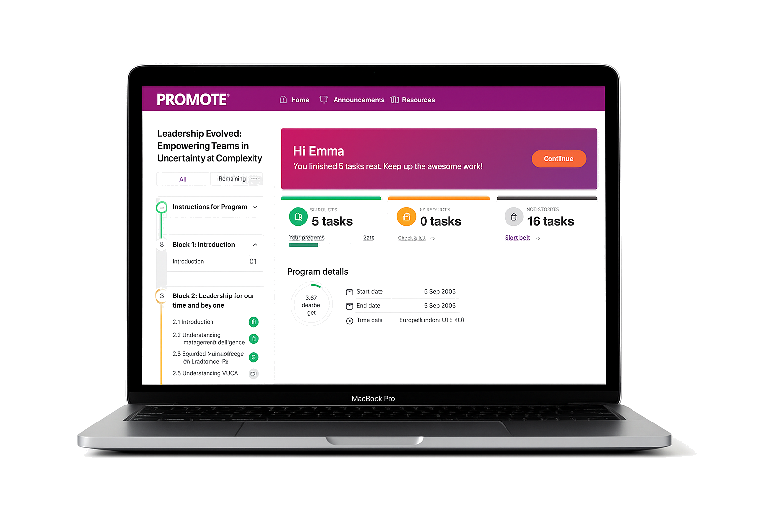 Leadership Evolved course platform preview